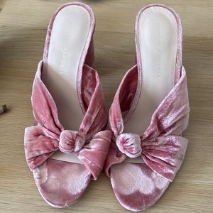 Loeffler Randall pink suede Corrine heel 38.5 excellent condition